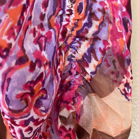 Chico’s sheer colorful open top - Picture 5 of 11